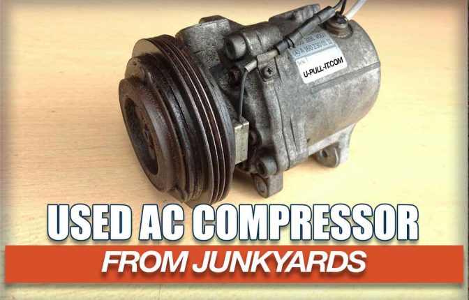 Used Car AC compressor from a junkyard